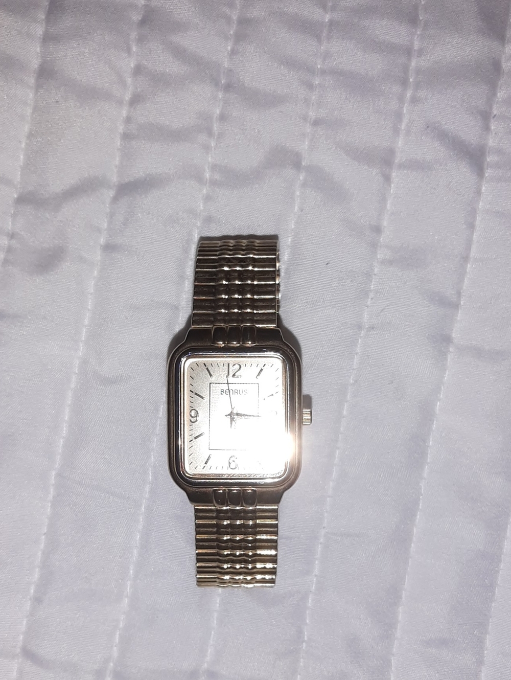 Men's Gold-Tone Rectangular Dress Watch by Benrus